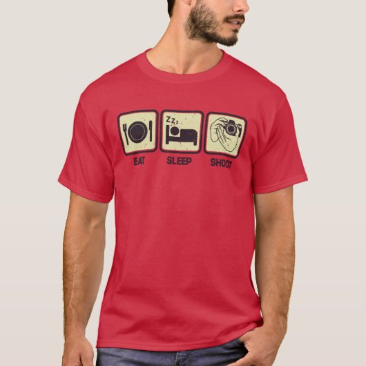 Eat, Sleep, Shoot - Funny Photographer Tシャツ (正面)