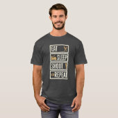 Eat Sleep Shoot Repeat Tシャツ (正面フル)