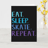 Eat Sleep Skate Repeat - アイススケートまたはローラースケートTシャツ カード (黄色い花)