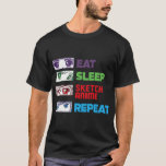 Eat Sleep Sketch Anime Repeat Sketch Funny Anim Tシャツ<br><div class="desc">アニメ，マンガ，日本，日本，美学，ビデオゲーム，オタク，アニメファン，漫画，ヴィンテージ，パステル，かわいい，タンブラー，漫画, おたく</div>