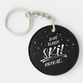 Eat Sleep Ski Repeat Acrylic Keychain キーホルダー (正面)