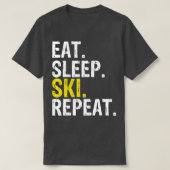 Eat Sleep Ski Repeat Gift Skiing (1)  Tシャツ (デザイン正面)