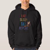 Eat Sleep Ski Repeat Ski パーカ (正面)