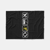 Eat Sleep Ski Repeat _ Skiing Lovers _ Skiers _ Wi フリースブランケット (正面(横))