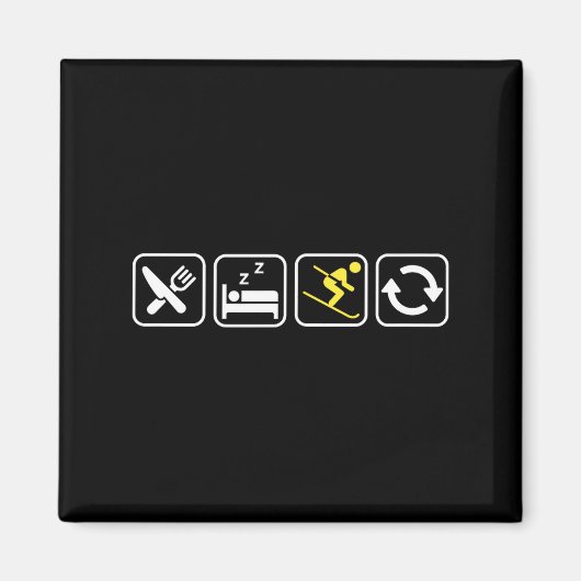 Eat Sleep Ski Repeat _ Skiing Lovers _ Skiers _ Wi マグネット (正面)