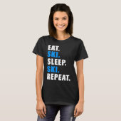 EAT SLEEP SKI REPEAT SNOW ALPIN WINTER WOMEN MEN C Tシャツ (正面フル)