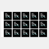 Eat Sleep Ski Skiing Skier Snowboard Winter Sports ラベル (シート)