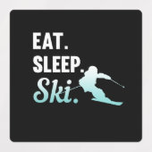 Eat Sleep Ski Skiing Skier Snowboard Winter Sports ラベル (デザイン2)