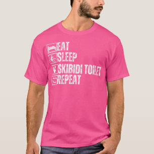 Eat Sleep Skibidi Toilet Repeat Brainrot Memes 楽しい Tシャツ