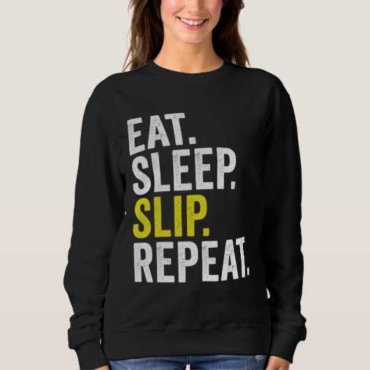 Eat Sleep Slip Repeat Cricket スウェットシャツ (正面)