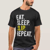 Eat Sleep Slip Repeat Cricket Tシャツ (正面)