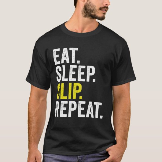 Eat Sleep Slip Repeat Cricket Tシャツ (正面)
