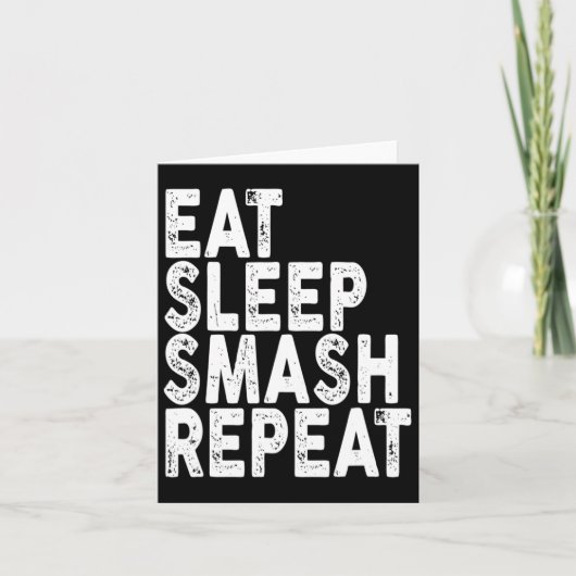 Eat Sleep Smash Repeat バドミントンTシャツ カード (正面)