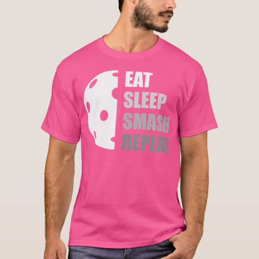 Eat Sleep Smash Repeat Funny Pickleball Tシャツ (正面)