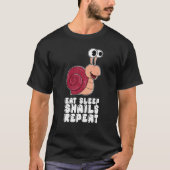 Eat Sleep Snails Repeat Tシャツ (正面)