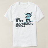 Eat Sleep Snowboard Repeat Tシャツ (デザイン正面)