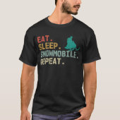 Eat Sleep Snowmobile Repeat Retro snowmobile Tシャツ (正面)