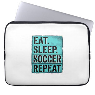 Eat Sleep Soccer Repeat ビンテージタイプTシャツ( ラップトップスリーブ