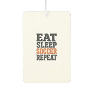 Eat Sleep Soccer Repeat ビンテージ風Tシャツ_1 カーエアーフレッシュナー
