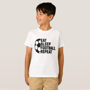 Eat Sleep Soccer Repeat – ミニマル スポーツ Tシャツ