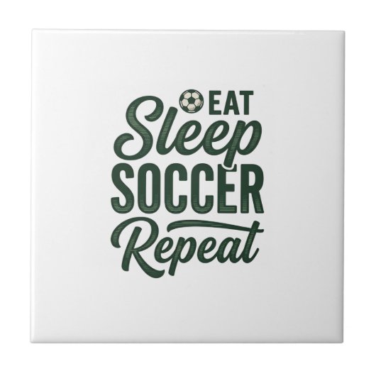 Eat Sleep Soccer Repeat ヴィンテージTシャツデザイン_1 タイル (正面)