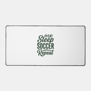 Eat Sleep Soccer Repeat ヴィンテージTシャツデザイン_1 デスクマット