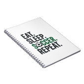 Eat Sleep Soccer Repeat ヴィンテージTシャツデザイン_1 ノートブック (右側)