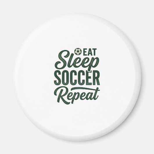 Eat Sleep Soccer Repeat ヴィンテージTシャツデザイン_1 マグネット (正面)