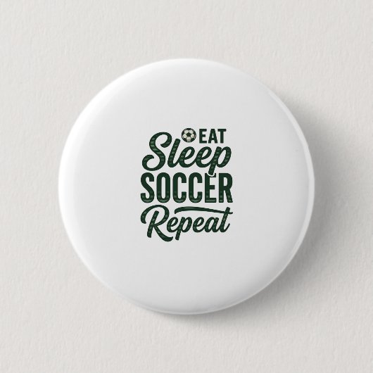 Eat Sleep Soccer Repeat ヴィンテージTシャツデザイン_1 缶バッジ (正面)