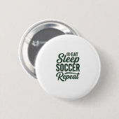 Eat Sleep Soccer Repeat ヴィンテージTシャツデザイン_1 缶バッジ (正面&裏面)