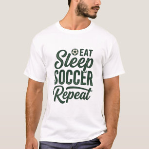 Eat Sleep Soccer Repeat ヴィンテージTシャツデザイン_1 Tシャツ
