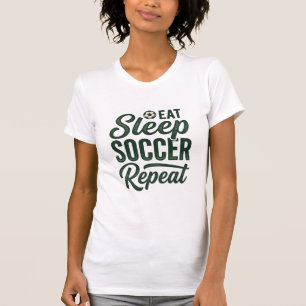 Eat Sleep Soccer Repeat ヴィンテージTシャツデザイン_1 Tシャツ