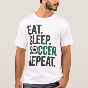 Eat Sleep Soccer Repeat ヴィンテージTシャツデザイン_1 Tシャツ