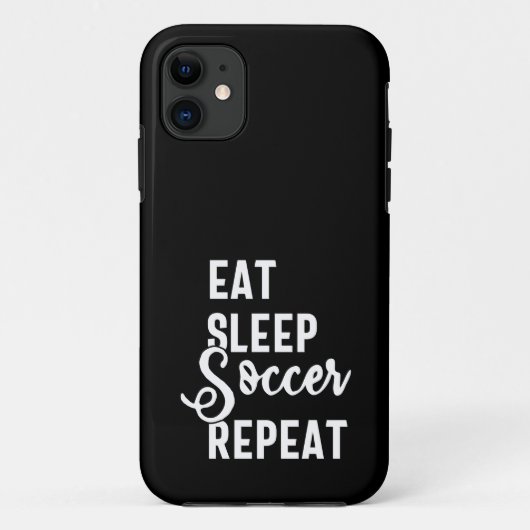 eat sleep soccer repeat Case-Mate iPhoneケース (裏面)