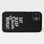 eat sleep soccer repeat Case-Mate iPhoneケース (裏面(横))