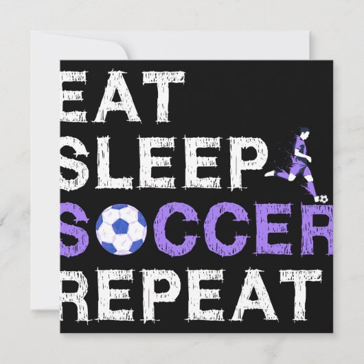 Eat Sleep Soccer Repeat Shirt Cool Sport Player セーブザデート (正面)