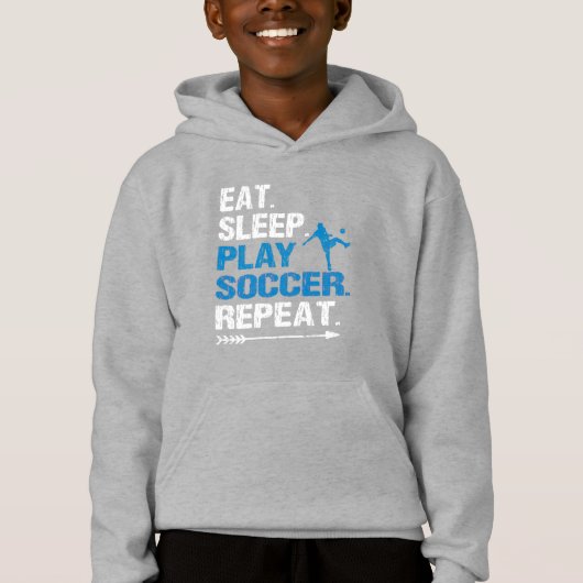 Eat Sleep Soccer Repeat Slogan Funny Grunge (正面)