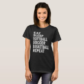 Eat Sleep Softball Soccer Basketball Repeat  Boys Tシャツ (正面フル)