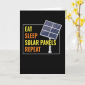 Eat Sleep Solar Panels Photovoltaic Sun カード (黄色い花)