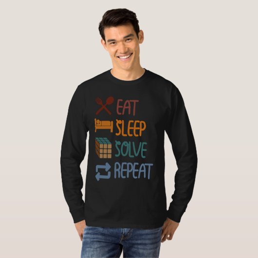 Eat Sleep Solve Repeat  Solve Cube Puzzle Fun  2 Tシャツ (正面フル)