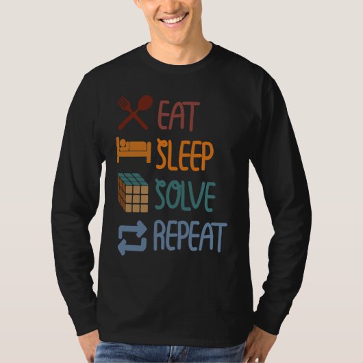 Eat Sleep Solve Repeat Solve Cube Puzzle Fun 2 Tシャツ (正面)