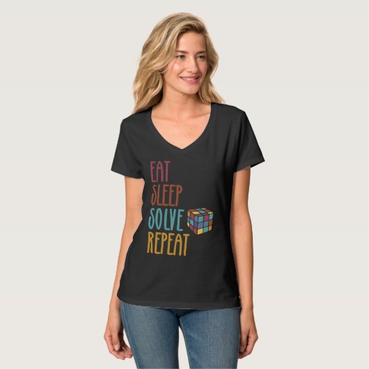 Eat Sleep Solve Repeat  Solve Cube Puzzle Fun  3 Tシャツ (正面フル)