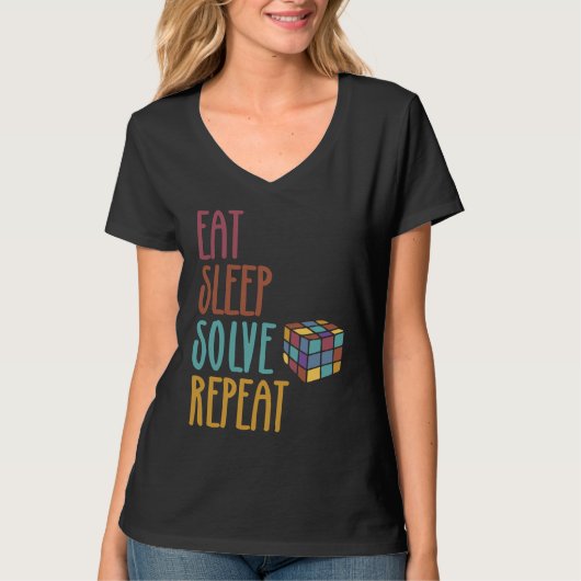 Eat Sleep Solve Repeat  Solve Cube Puzzle Fun  3 Tシャツ (正面)