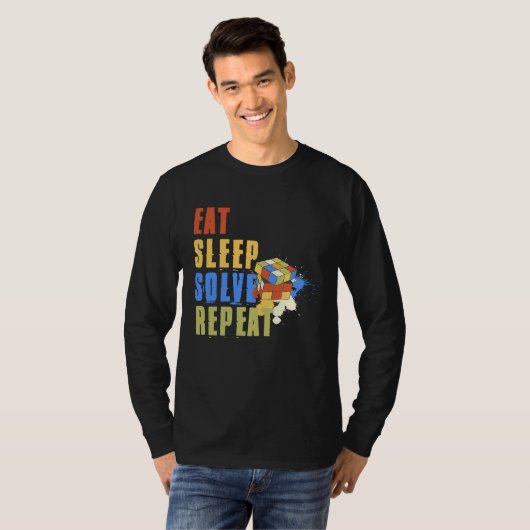 Eat Sleep Solve Repeat  Solve Cube Puzzle Fun  8 Tシャツ (正面フル)