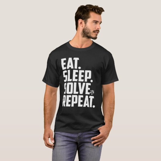 Eat Sleep Solve Repeat Speed Cubing Cuber Cube Tシャツ (正面フル)