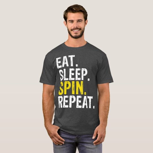 Eat Sleep Spin Repeat Gift Spinning Class Tシャツ (正面フル)