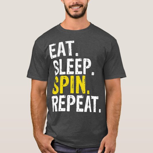 Eat Sleep Spin Repeat Gift Spinning Class Tシャツ (正面)