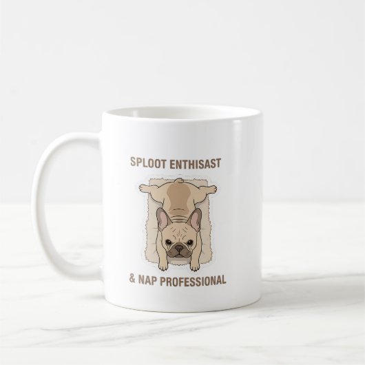 Eat Sleep Sploot Funny French Bulldog Design コーヒーマグカップ (左)