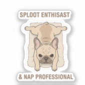 Eat Sleep Sploot Funny French Bulldog Design シール (正面)