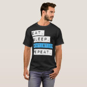 Eat Sleep Statistics Repeat Tシャツ - 面白い学校T (正面フル)